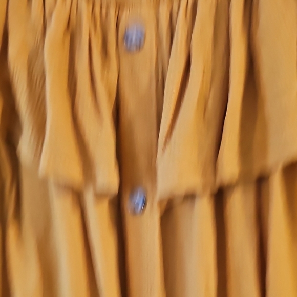 Universal Thread Gold Ruffled Puff Sleeve Blouse - Picture 3 of 4